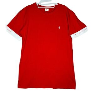 Father Sons Red Ringer Slim Fit Logo T-Shirt XL Like New